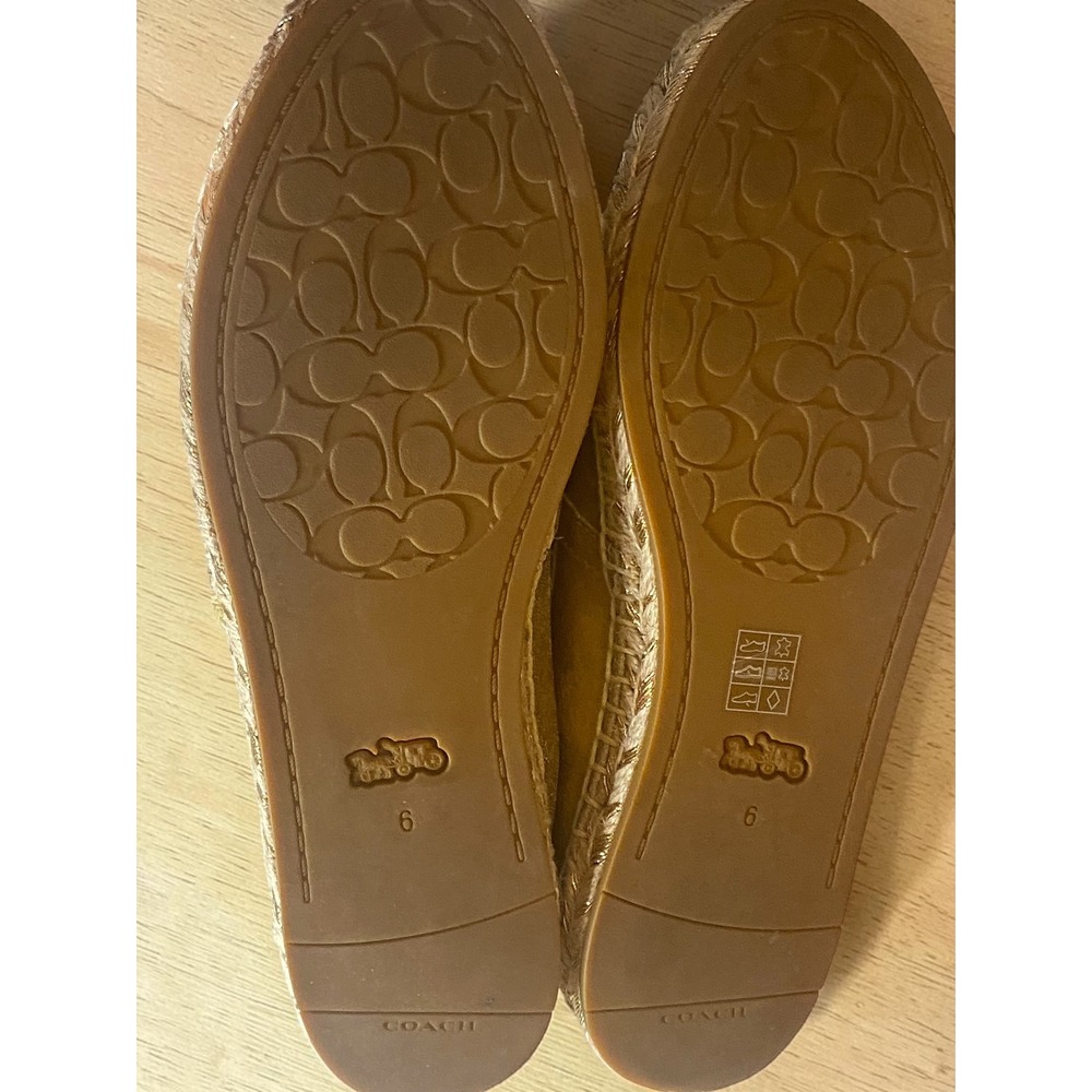 Coach Casey Espadrille Flats Metallic Leather Rose Gold Womens Shoes Size 6B - Picture 11 of 11